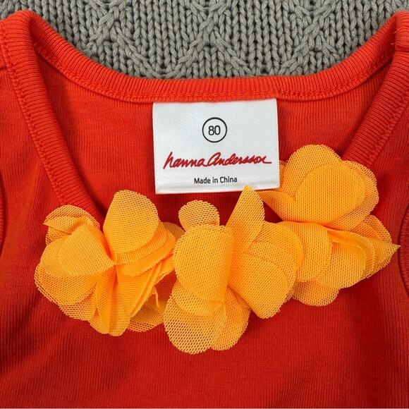 Hanna Andersson Fizzy Sundress Bright Coral Bloom Layered Tulle Dress ~ 18/24M - Picture 5 of 9
